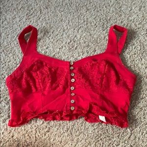 Free people cropped lace tank top